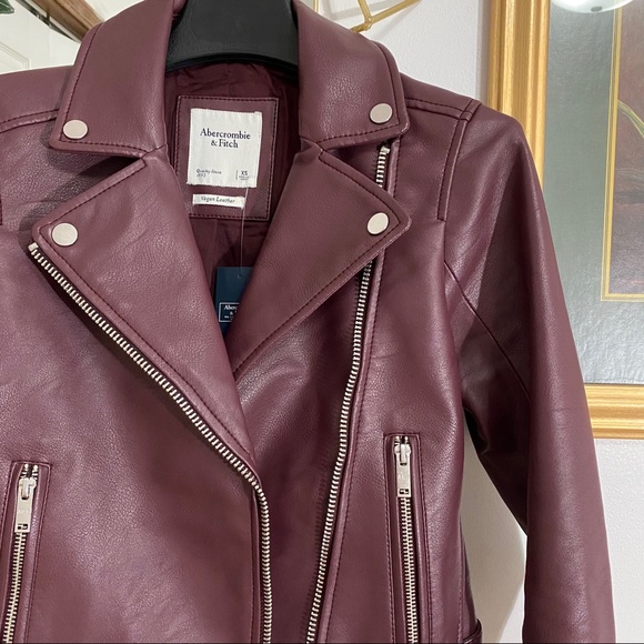 NEW Abercrombie (A&F) Leather Moto Jacket - Picture 10 of 15